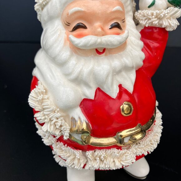 Lefton Ceramic Santa Spaghetti Trim Coin Bank - Picture 4 of 13